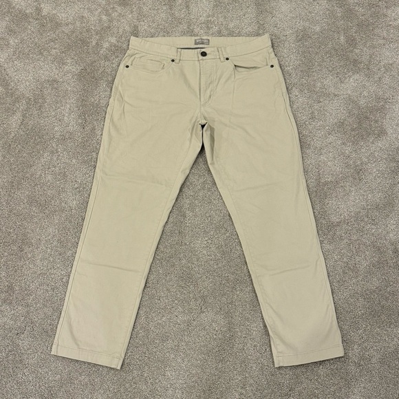 Hickey Freeman 5-Pocket Stretch Cotton Button-Front Trousers Size 34 x 30 EUC - Picture 2 of 10